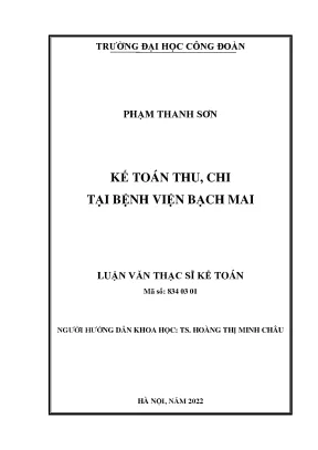 Luận văn thạc sĩ kế toán thu chi tại bệnh viện bạch mai