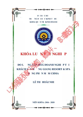 Luận văn tốt nghiệp đo lường văn hoá doanh nghiệp tại khách sạn hương giang resort spa bằng phần mềm chma
