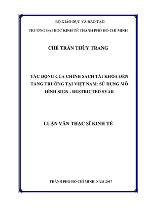 Luận văn thạc sĩ tác động của chính sách tài khóa đến tăng trưởng tại việt nam sử dụng mô hình sign restricted svar