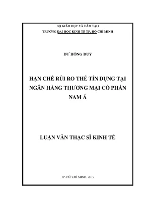 Luận văn thạc sĩ hạn chế rủi ro thẻ tín dụng tại ngân hàng thương mại cổ phần nam á
