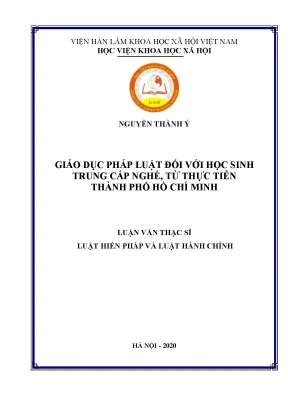Luận án tiến sĩ giáo dục pháp luật đối với học sinh trung cấp nghề từ thực tiễn thành phố hồ chí minh