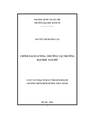 Luận văn thạc sĩ chính sách lương thưởng tại trường đại học sao đỏ