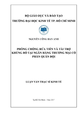 Luận văn thạc sĩ phòng chống rửa tiền và tài trợ khủng bố tại ngân hàng thương mại cổ phần