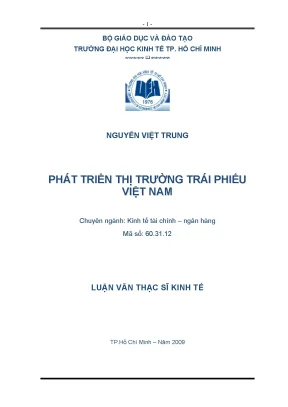 Luận văn thạc sĩ phát triển thị trường trái phiếu việt nam 001