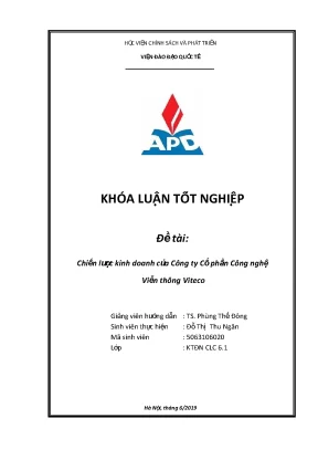 Luận văn tốt nghiệp chiến lược kinh doanh của công ty cổ phần công nghệ viễn thông viteco