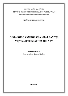 Luận văn thạc sĩ ngoại giao văn hóa của nhật bản tại việt nam từ năm 1992 đến nay
