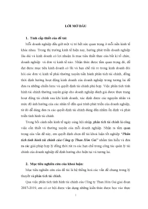 Luận văn tốt nghiệp phân tích tình hình tài chính của công ty than hòn gai
