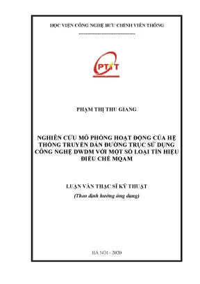 Luận văn thạc sĩ nghiên cứu mô phỏng hoạt động của hệ thống truyền dẫn đường trục sử dụng công nghệ dwdm với một số loại tin hiệu điều chế mqam
