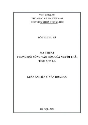 Luận án tiến sĩ ma thuật trong đời sống văn hóa của người thái tỉnh sơn la