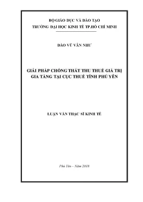Luận văn thạc sĩ giải pháp chống thất thu thuế giá trị gia tăng tại cục thuế tỉnh phú yên
