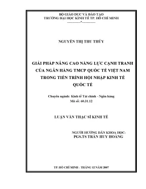 Luận văn thạc sĩ giải pháp nâng cao năng lực cạnh tranh của ngân hàng tmcp quốc tế việt nam trong tiến trình hội nhập kinh tế quốc tế luận văn thạc sĩ