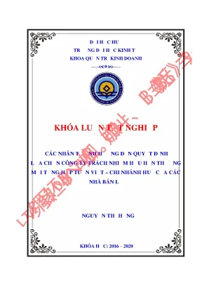 Luận văn tốt nghiệp các nhân tố ảnh hưởng đến quyết định lựa chọn công ty trách nhiệm hữu hạn thương mại tổng hợp tuấn việt chi nhánh huế của các nhà bán lẻ