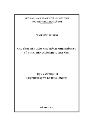 Luận văn thạc sĩ các tình tiết giảm nhẹ trách nhiệm hình sự từ thực tiễn quân khu 7 việt nam