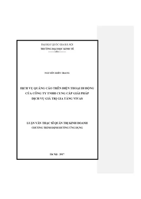 Luận văn thạc sĩ dịch vụ quảng cáo trên điện thoại di động của công ty tnhh cung cấp giải pháp dịch vụ giá trị gia tăng vivas