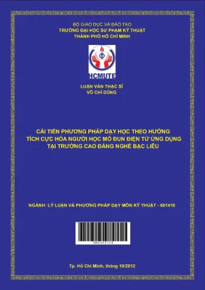 Luận văn thạc sĩ hcmute cải tiến phương pháp dạy học theo hướng tích cực hóa người học mô đun điện tử ứng dụng tại trường cao đẳng nghề bạc liêu