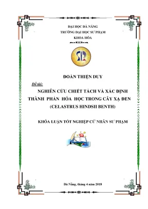 Luận văn tốt nghiệp nghiên cứu chiết tách và xác định thành phần hóa học trong cây xạ đen celastrus hindsii benth