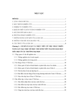 Luận án góp phần phát triển năng lực dạy học số học cho sinh viên ngành giáo dục tiểu học ở trường đại học