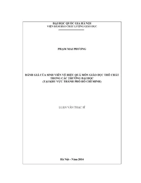 Luận văn thạc sĩ đánh giá của sinh viên về hiệu quả môn giáo dục thể chất trong các trường đại học tại khu vực thành phố hồ chí minh