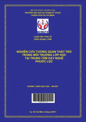 Luận văn thạc sĩ hcmute nghiên cứu tương quan thầy trò trong môi trường lớp học tại trung tâm dạy nghề phước lộc