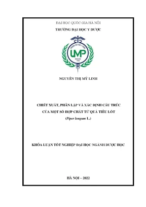 Luận văn tốt nghiệp chiết xuất phân lập và xác định cấu trúc của một số hợp chất từ quả tiêu lốt piper longum l