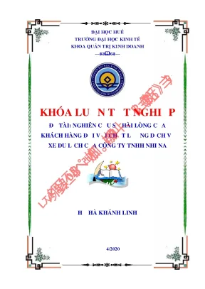 Luận văn tốt nghiệp nghiên cứu sự hài lòng của khách hàng đối với chất lượng dịch vụ xe du lịch của công ty tnhh nhi na