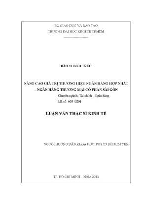 Luận văn thạc sĩ nâng cao giá trị thương hiệu ngân hàng hợp nhất ngân hàng thương mại cổ phần sài gòn