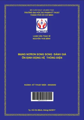 Luận văn thạc sĩ hcmute mạng nơron song song đánh giá ổn định động hệ thống điện