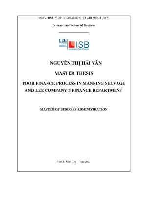 Luận văn thạc sĩ poor finance process in manning selvage and lee companys finance department