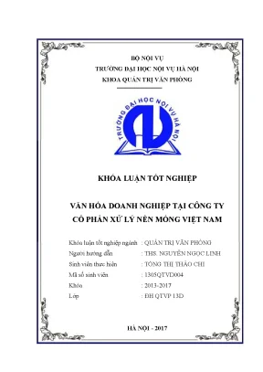 Luận văn tốt nghiệp văn hóa doanh nghiệp tại công ty cổ phần xử lý nền móng việt nam
