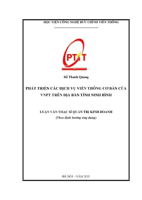 Luận văn thạc sĩ phát triển các dịch vụ viễn thông cơ bản của vnpt trên địa bàn tỉnh ninh bình