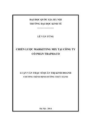 Luận văn thạc sĩ chiến lược marketing mix tại công ty cổ phần traphaco
