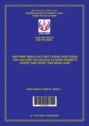 Luận văn thạc sĩ hcmute giải pháp nâng cao chất lượng hoạt động của các hợp tác xã dịch vụ nông nghiệp ở huyện tháp mười tỉnh đồng tháp
