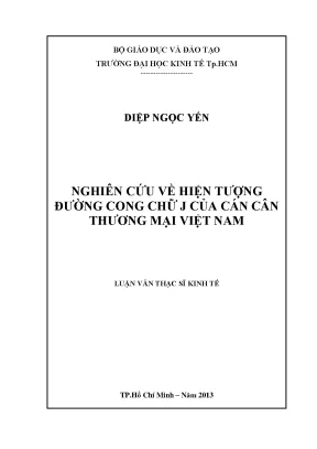 Luận văn thạc sĩ nghiên cứu về hiện tượng đường cong chữ j của cán cân thương mại việt nam luận văn thạc sĩ