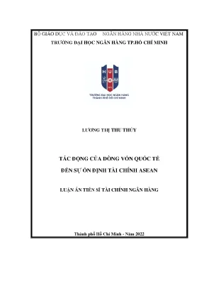Luận án tiến sĩ tác động của dòng vốn quốc tế đến sự ổn định tài chính asean