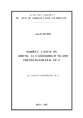 Luận văn thạc sĩ nghiên cứu xây dựng kho ngữ liệu giáo khoa tiếng anh chuyên ngành xã hội học