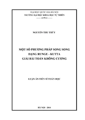 Luận án tiến sĩ một số phương pháp song song dạng runge kutta giải bài toán không cương62 46 30 01