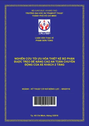 Luận văn thạc sĩ hcmute nghiên cứu tối ưu hóa thiết kế bộ phận được treo để nâng cao an toàn chuyển động của xe khách 2 tầng