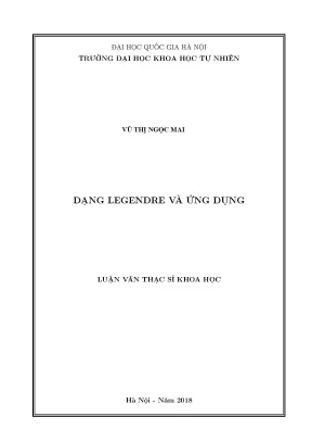 Luận văn thạc sĩ dạng legendre và ứng dụng