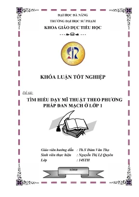 Luận văn tốt nghiệp tìm hiểu dạy học mỹ thuật theo phương pháp đan mạch ở lớp 1