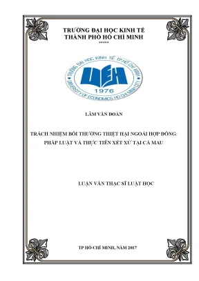 Luận văn thạc sĩ trách nhiệm bồi thường thiệt hại ngoài hợp đồng pháp luật và thực tiễn xét xử tại cà mau