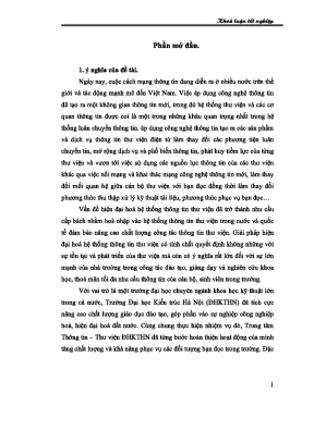 Luận án tiến sĩ tìm hiểu quá trình áp dụng phần mềm tích hợp quản trị thư viện libol tại trung tâm thông tin thư viện đại học kiến trúc hà nội
