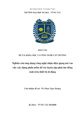 Luận văn thạc sĩ nghiên cứu ứng dụng công nghệ nhận diện giọng nói vào việc xây dựng phần mềm hỗ trợ luyện tập phát âm tiếng anh trên thiết bị di động