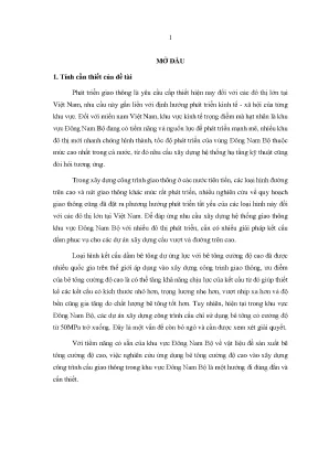 Luận án nghiên cứu ứng dụng kết cấu dầm bê tông dự ứng lực đúc sẵn với bê tông cường độ cao cho phát triển giao thông khu vực đông nam bộ