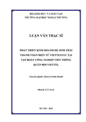 Luận văn thạc sĩ đẩy mạnh thanh toán không dùng tiền mặt ở việt nam