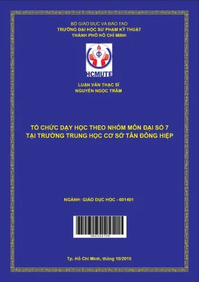 Luận văn thạc sĩ hcmute tổ chức dạy học theo nhóm môn đại số 7 tại trường trung học cơ sở tân đông hiệp