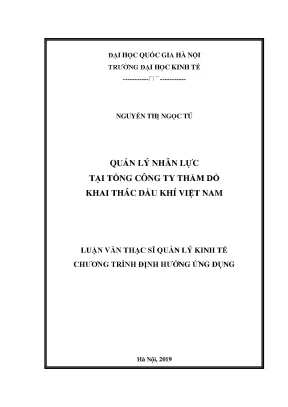 Luận văn thạc sĩ quản lý nhân lực tại tổng công ty thăm dò khai thác dầu khí việt nam