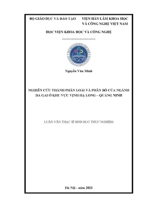 Luận văn thạc sĩ nghiên cứu thành phần loài và phân bố da gai khu vực ven biển vịnh hạ long quảng ninh