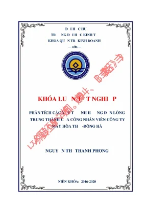 Luận văn tốt nghiệp phân tích các yếu tố ảnh hưởng đến lòng trung thành của công nhân viên công ty may hòa thọ đông hà
