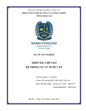 Luận văn tốt nghiệp hệ thống xử lý cấp nước