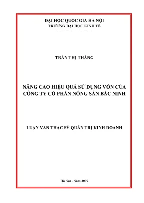 Luận văn thạc sĩ nâng cao hiệu quả kinh doanh của công ty cổ phần xi măng bắc giang